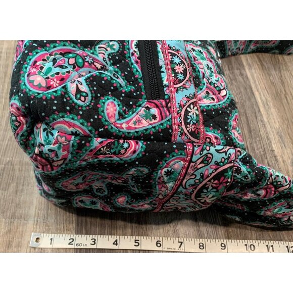 Faith Hope Love Womens Shoulder Bag Black Paisley Floral Quilted Zipper Closure - Picture 15 of 16